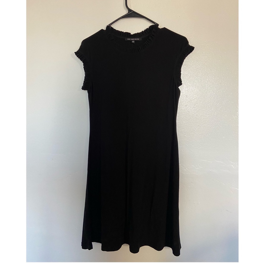 Nik and Nash Black Ruffle Trim Dress